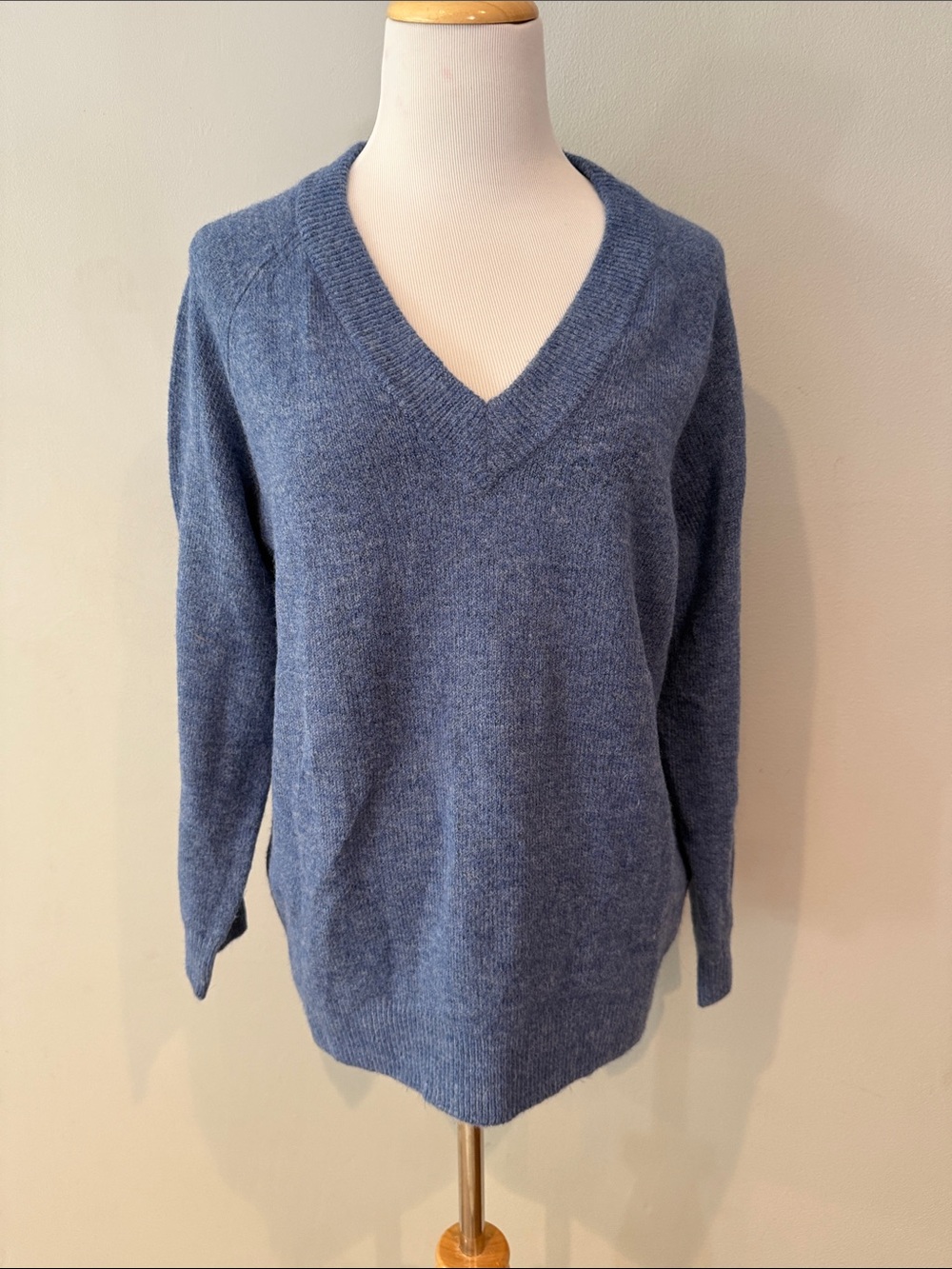 NWOT H&M Women's V-Neck Sweater in Dusty Blue- size small